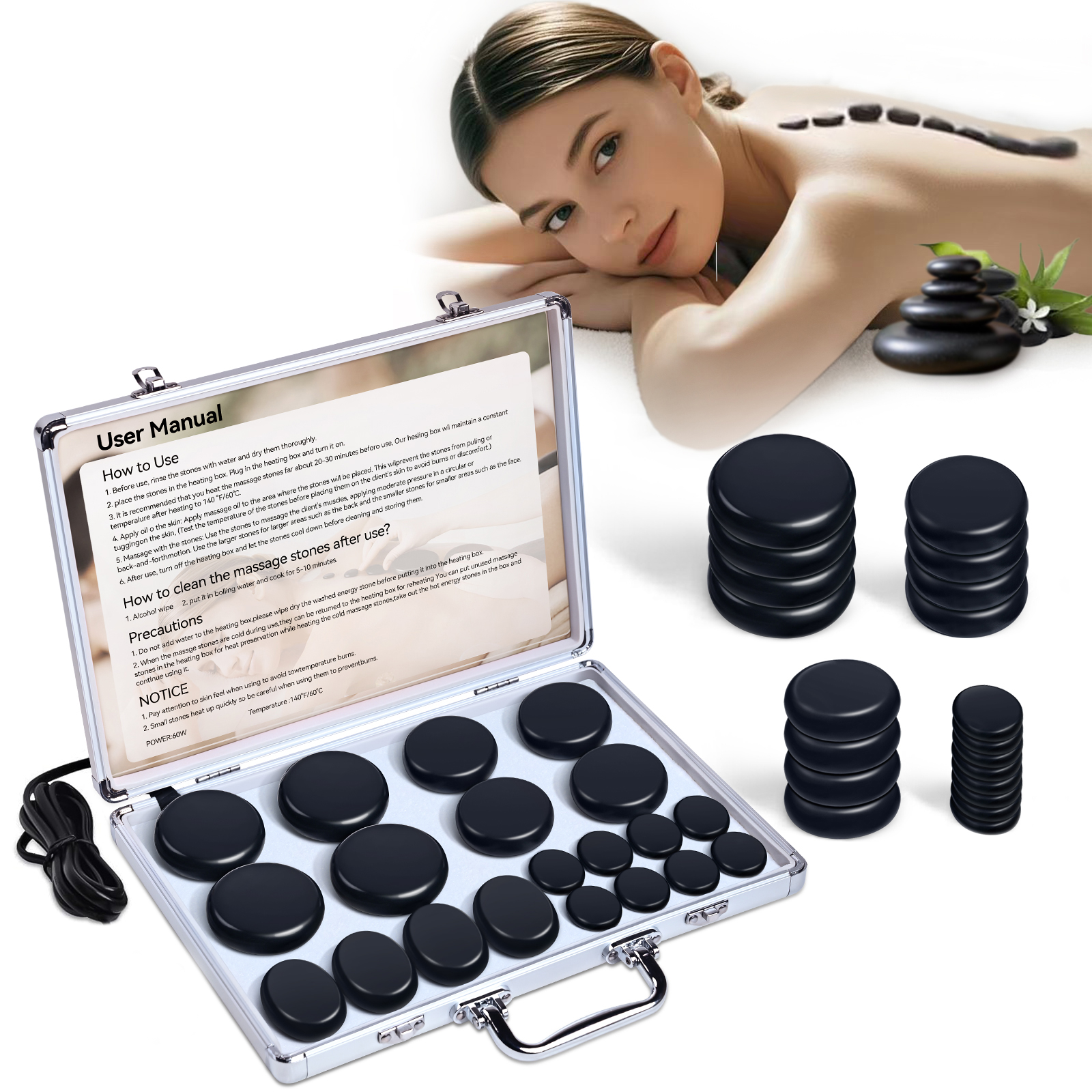 Spa Wellness Locations - HOT STONE MASSAGE SET - Professional