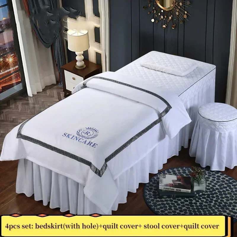 Spa Wellness Locations - Beiou Beauty Salon 4pcs Bed Cover,