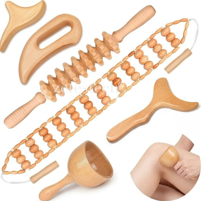Spa Wellness Locations - 6pcs Wood Therapy Massage Tool Set