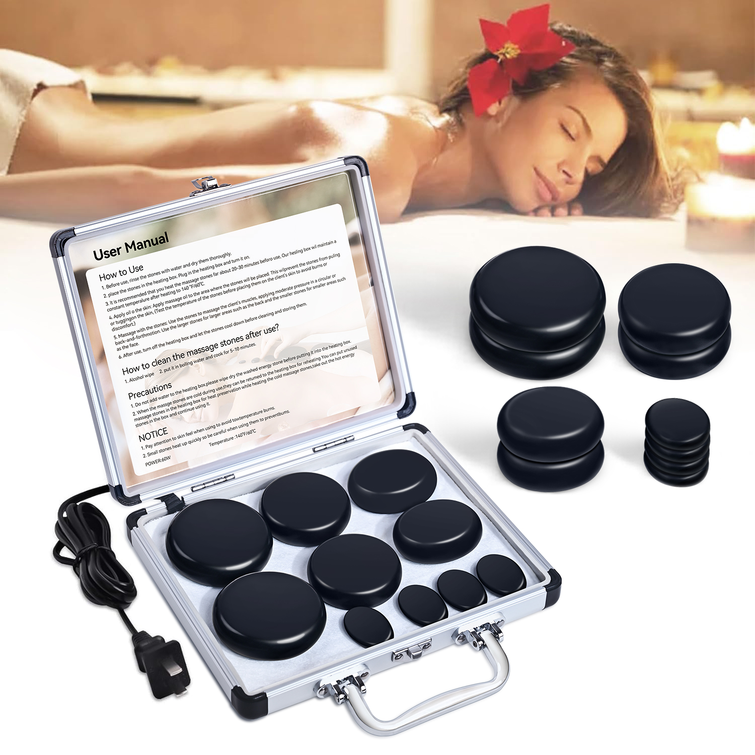 HOT STONE MASSAGE SET - Profes - đánh giá và giá Spa Wellness Locations